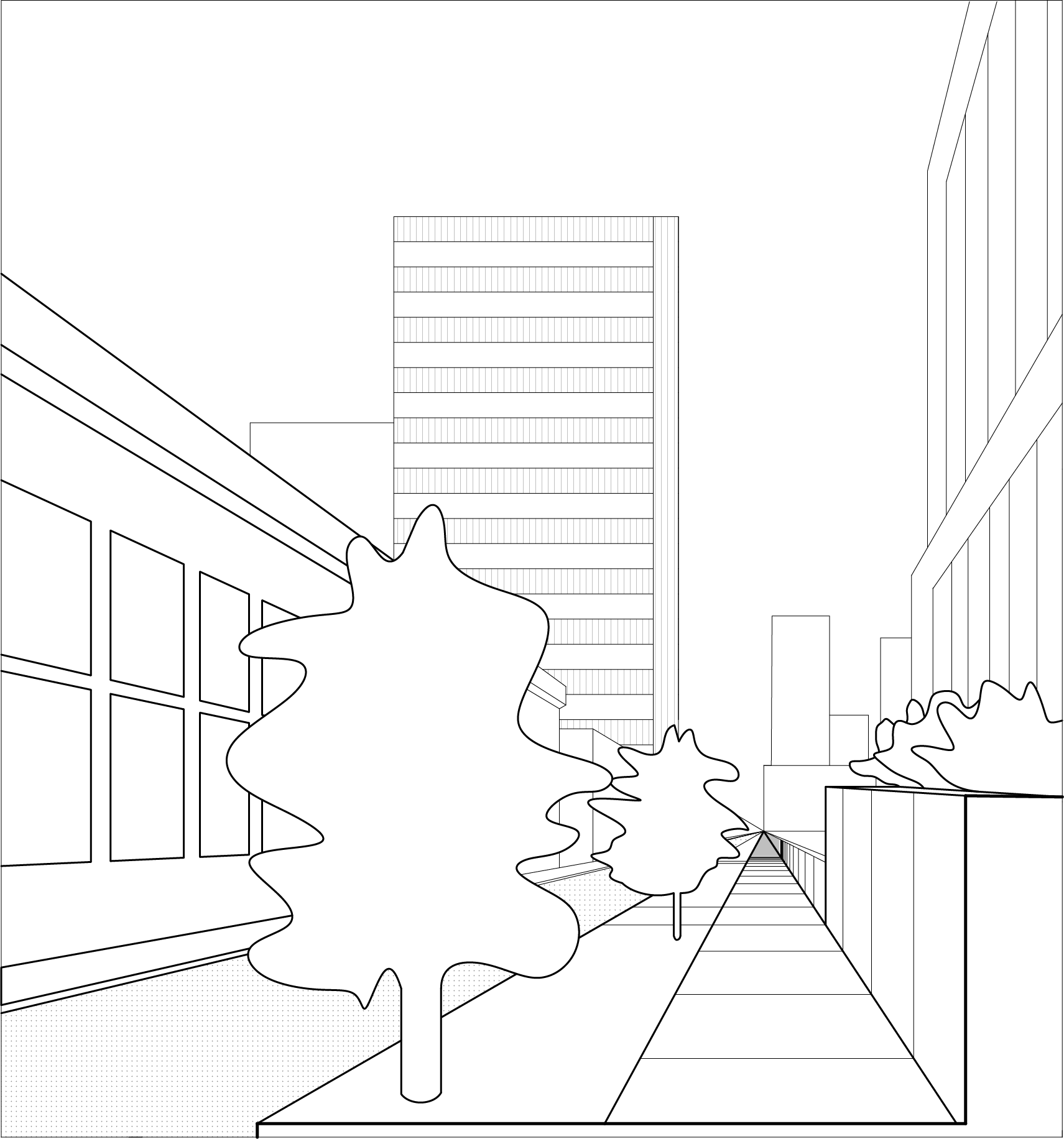 Sidewalk outside of Fred D. Thompson Federal Courthouse 