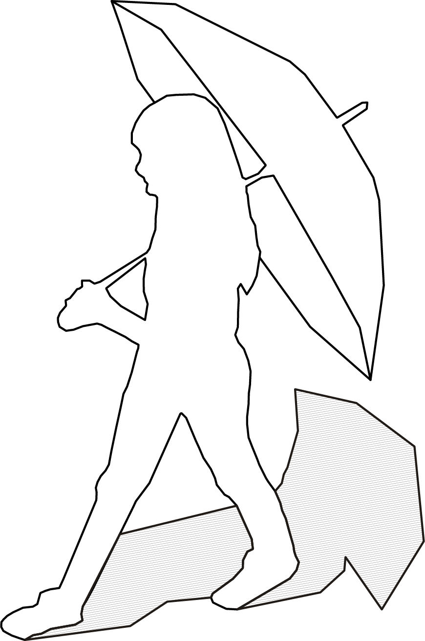 Woman Walking With An Umbrella