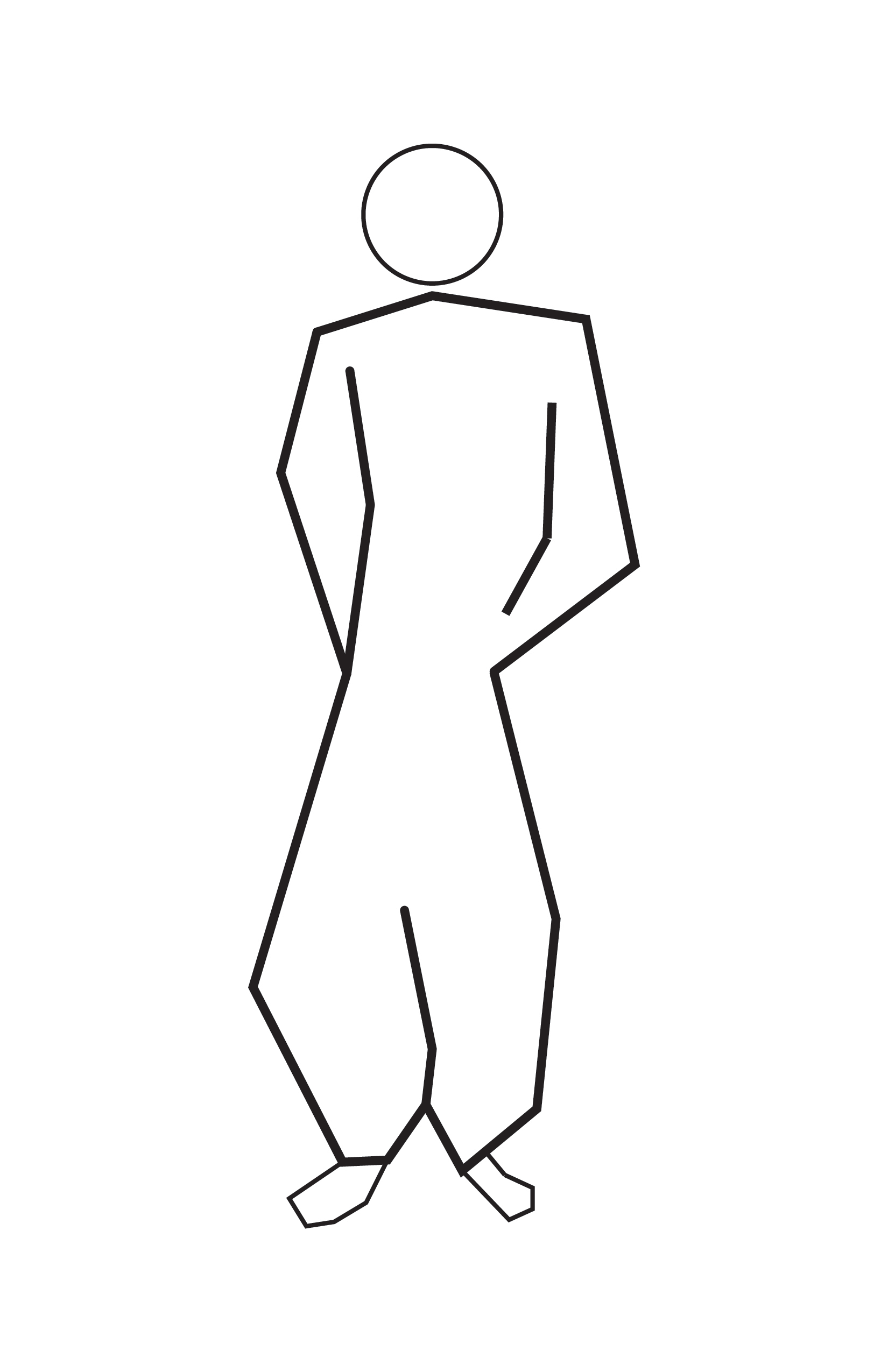 Relaxed person in baggy clothes standing