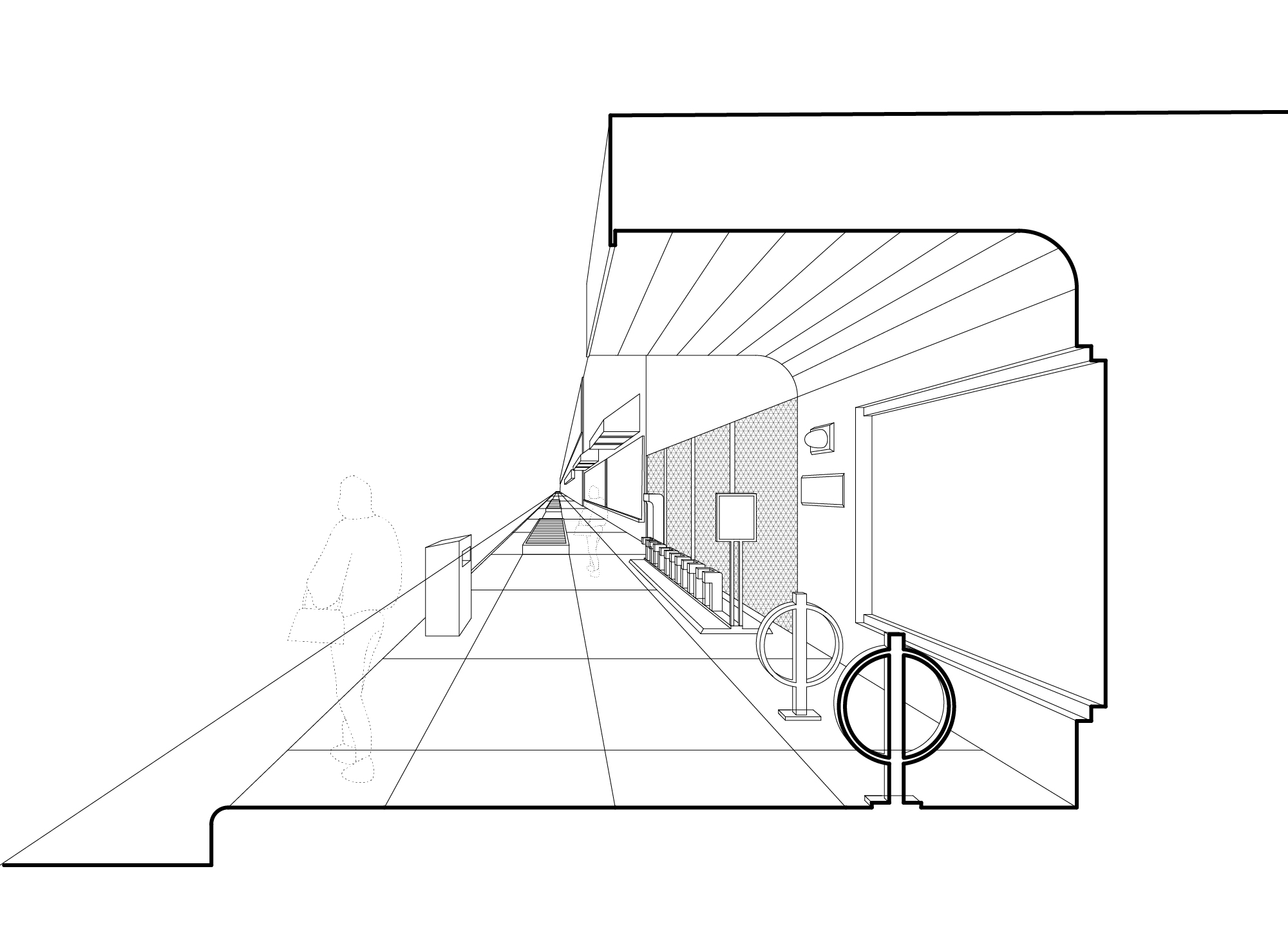 E-Bike sidewalk next to small park