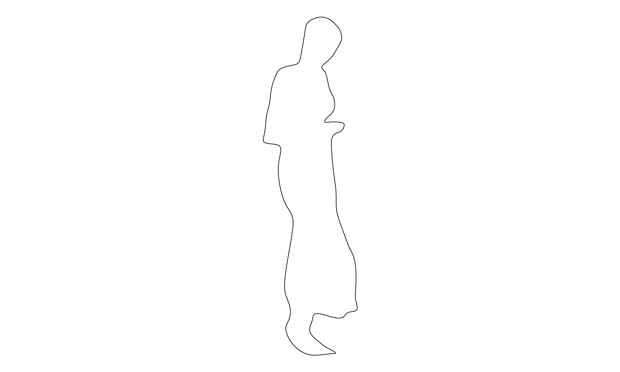 A woman standing in the middle of the street.