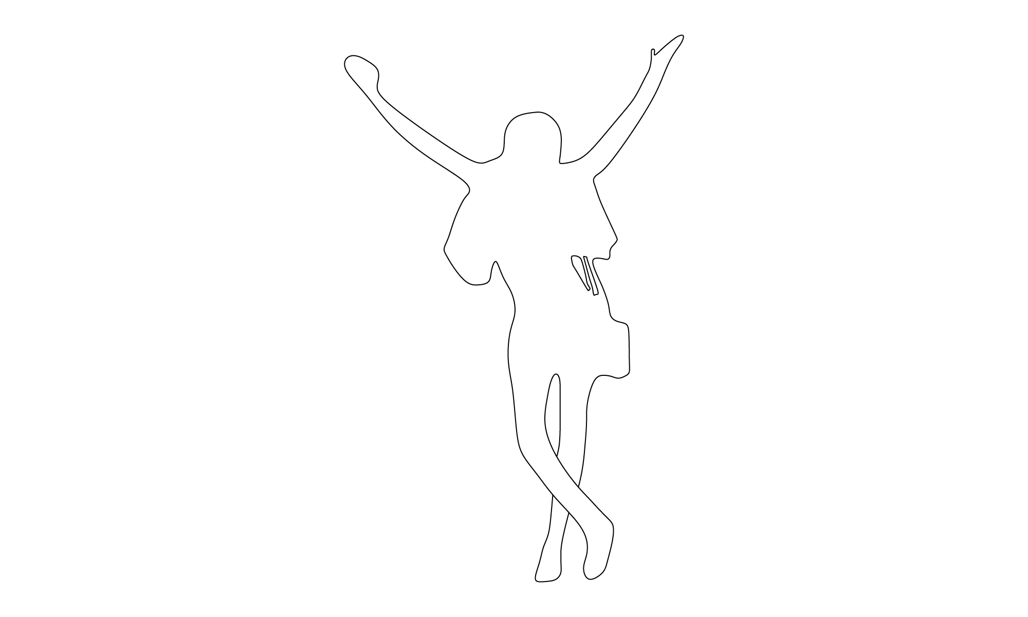 A woman dancing on the street.