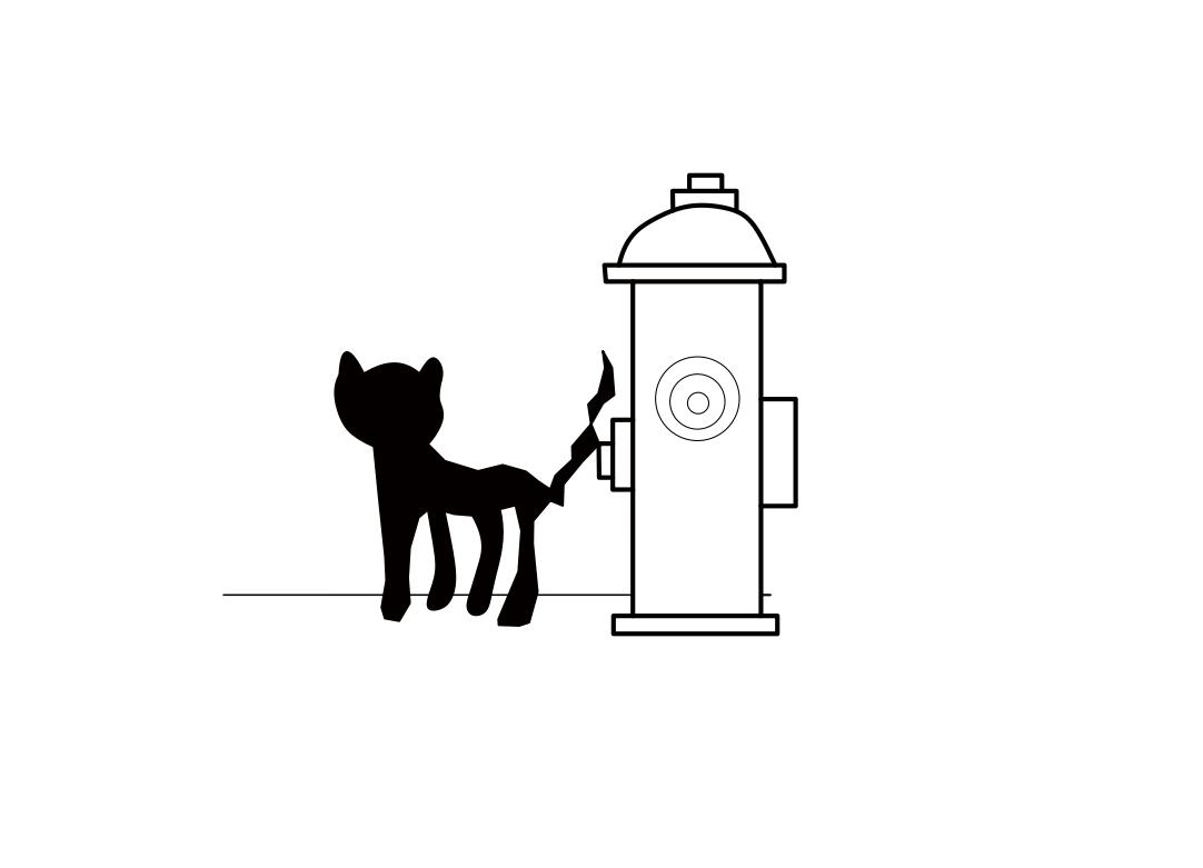 cat standing by fire hydrant