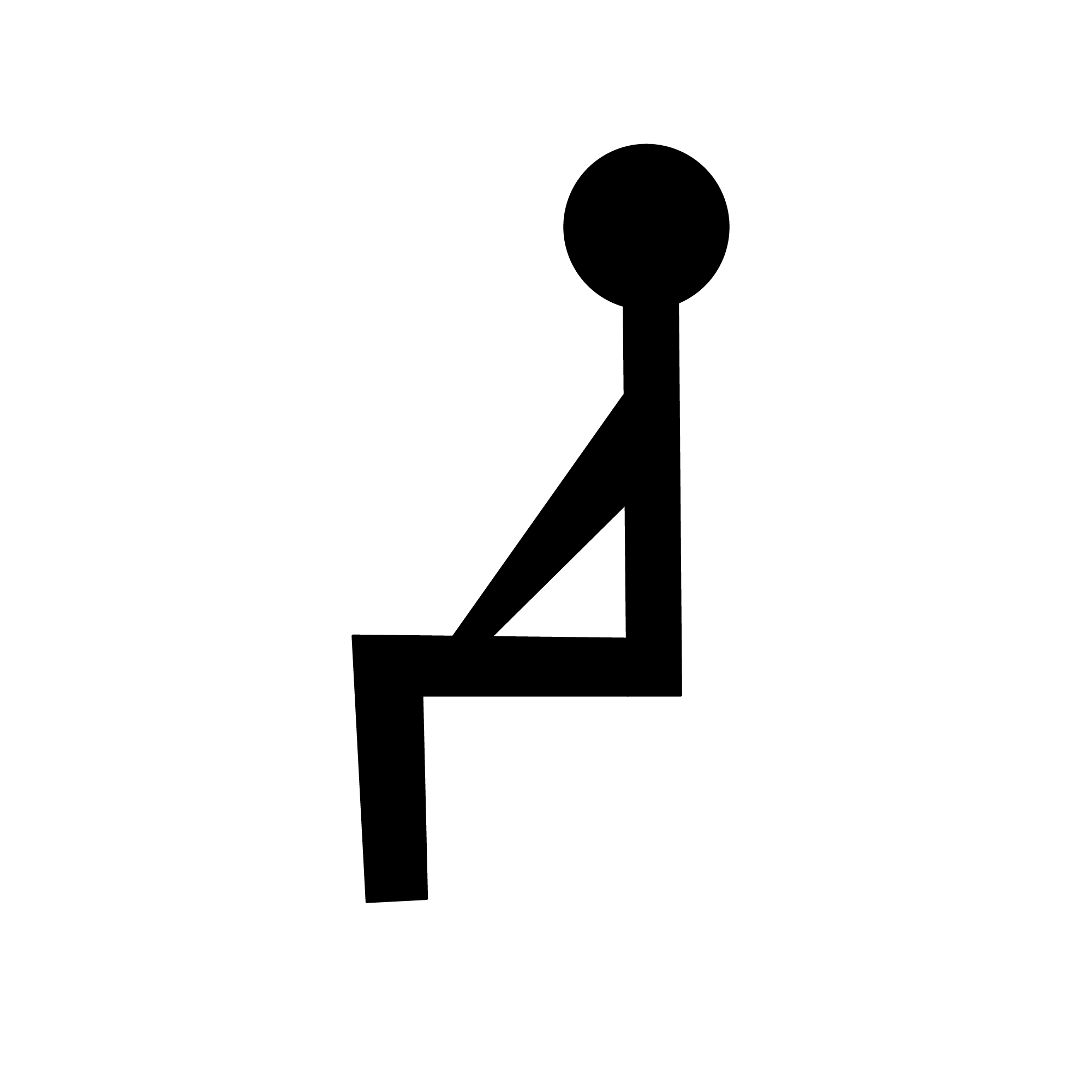 Stick figure sitting 