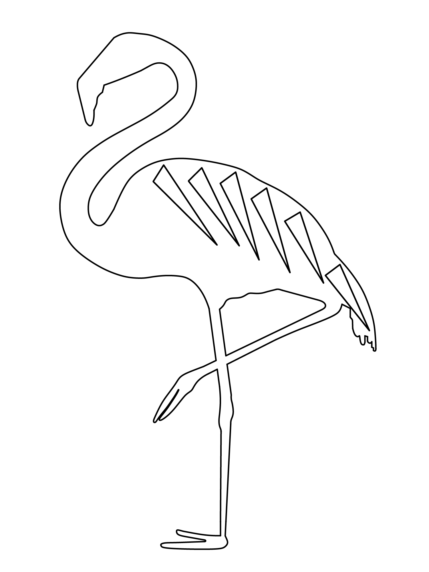Flamingo resting on one leg