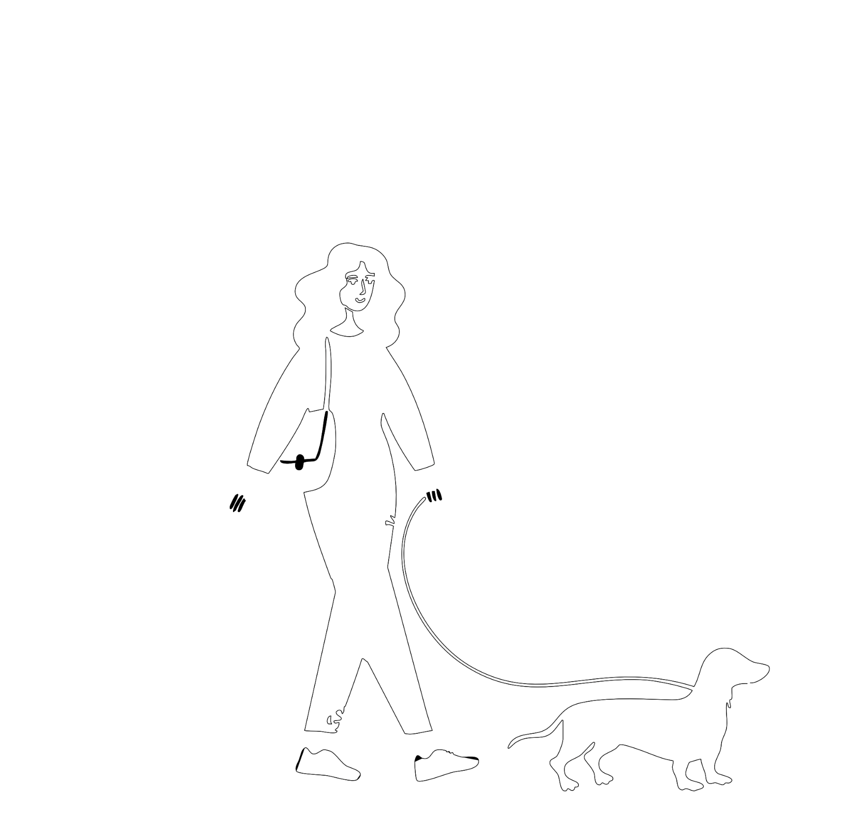 Woman walking her dog