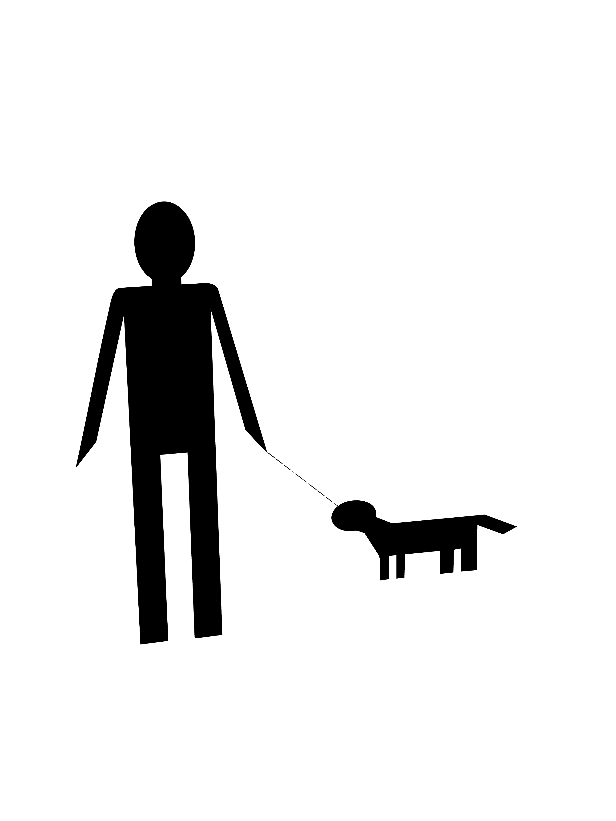 Person walking a dog or other small animal/pet