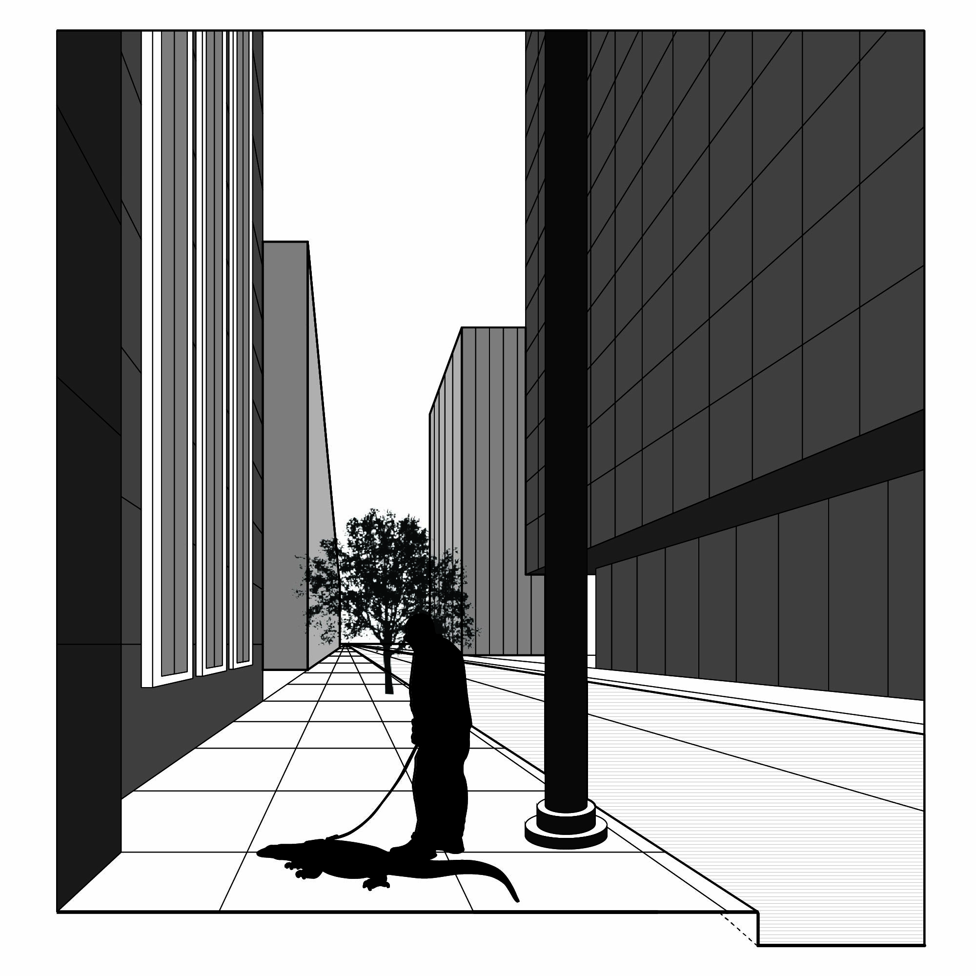 Nashville Sidewalk Leading to Batman Building, beside 501 Commerce Building