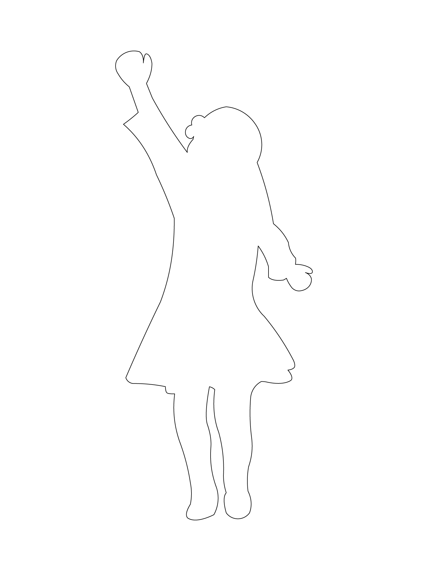 Little girl dancing with one arm up