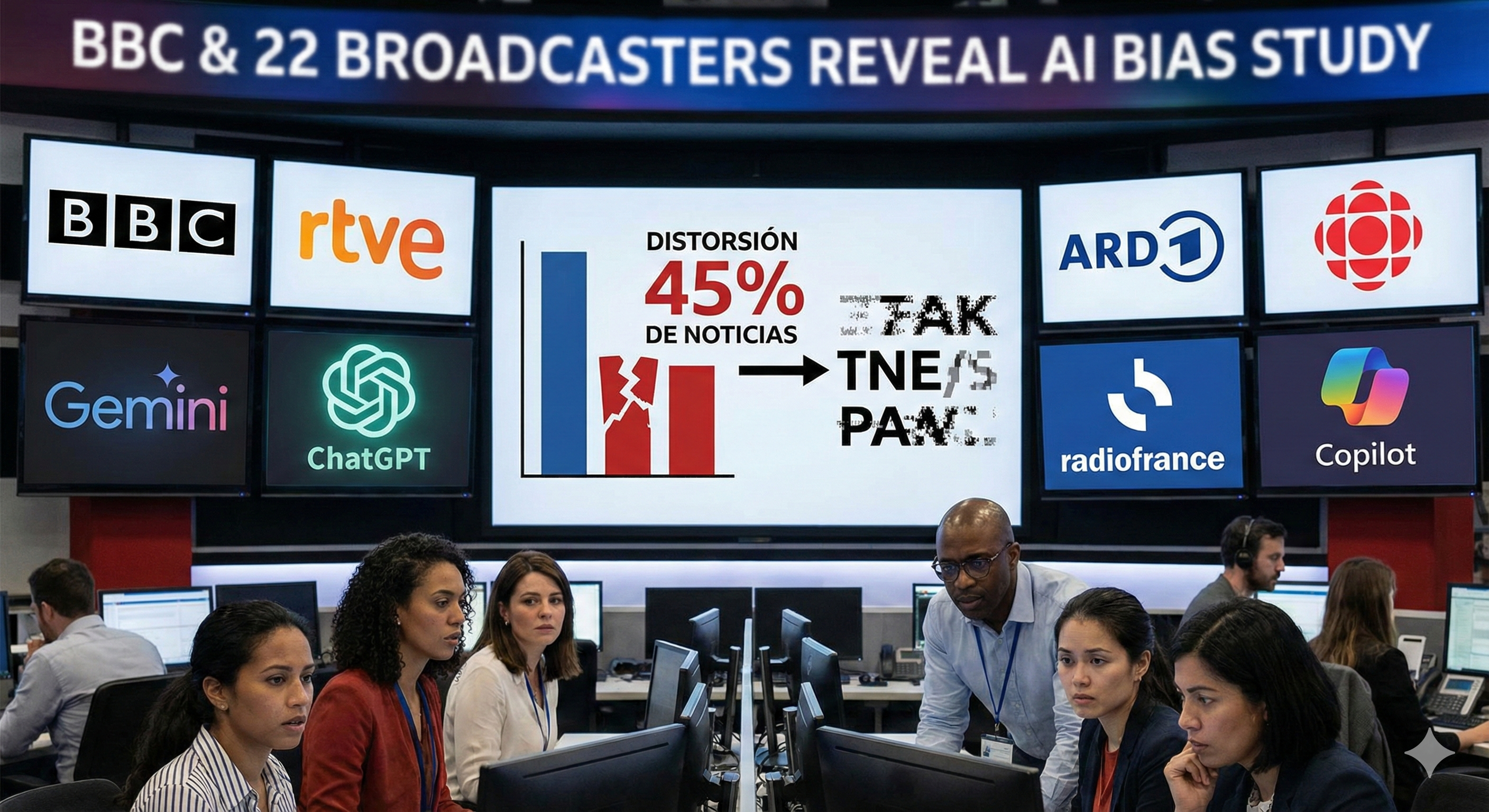 BBC and 22 public broadcasters reveal that Gemini, ChatGPT, and Copilot distort 45% of their news.