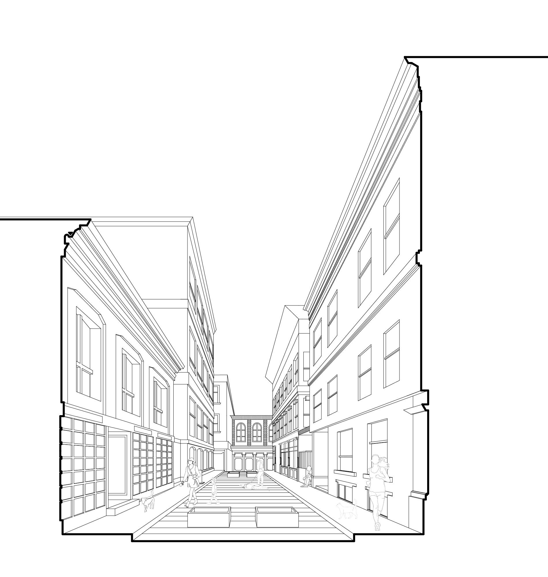 Road transformed into sidewalk in Portland, Maine.