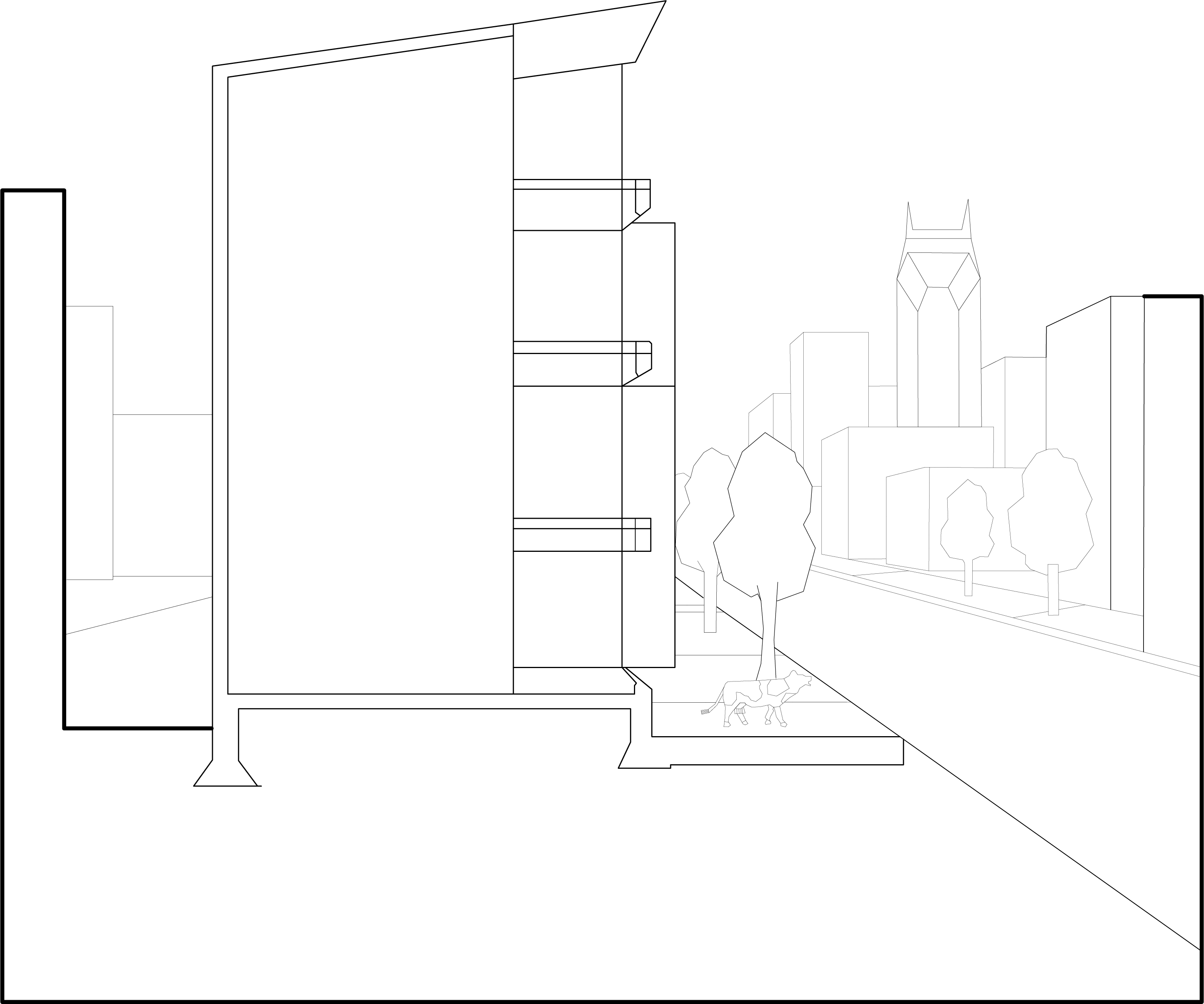 Nashville Sidewalk With Batman Building