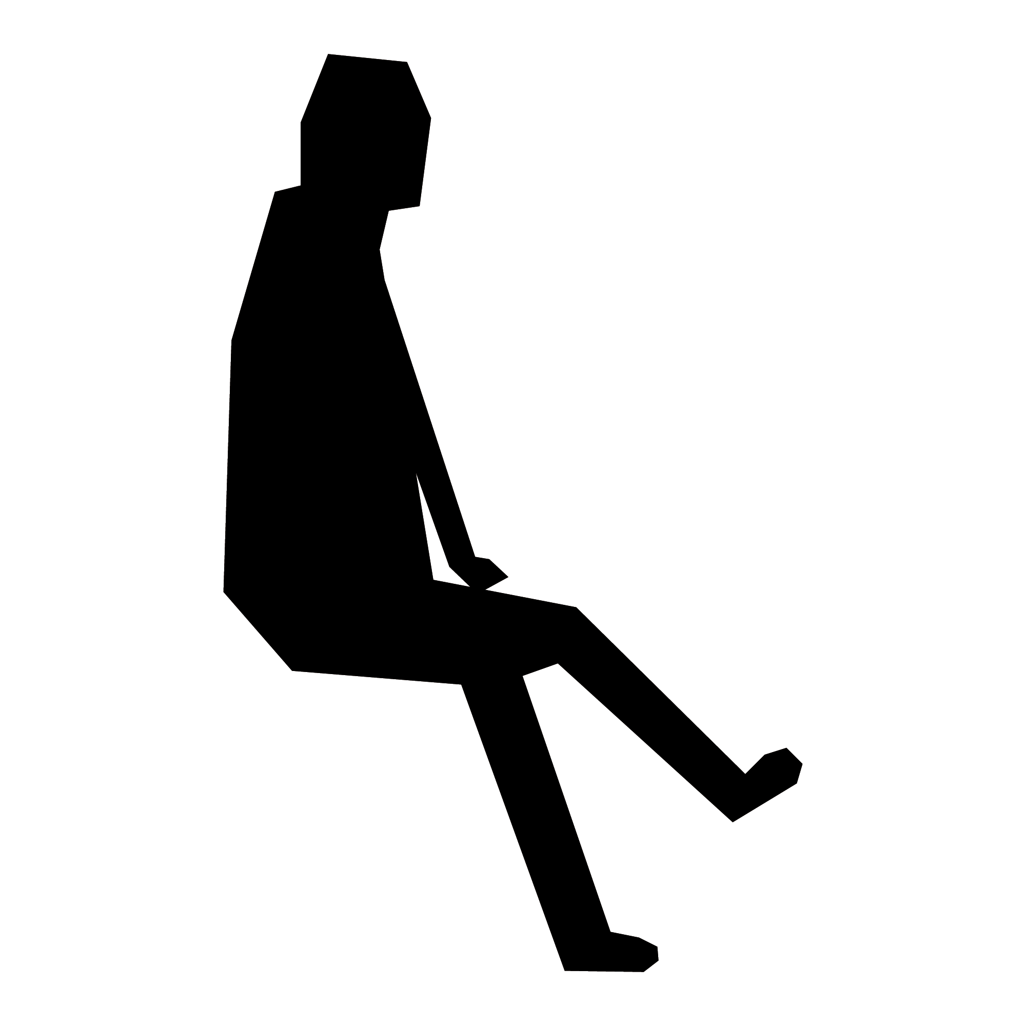 Man sitting down and observing, likely on a bench