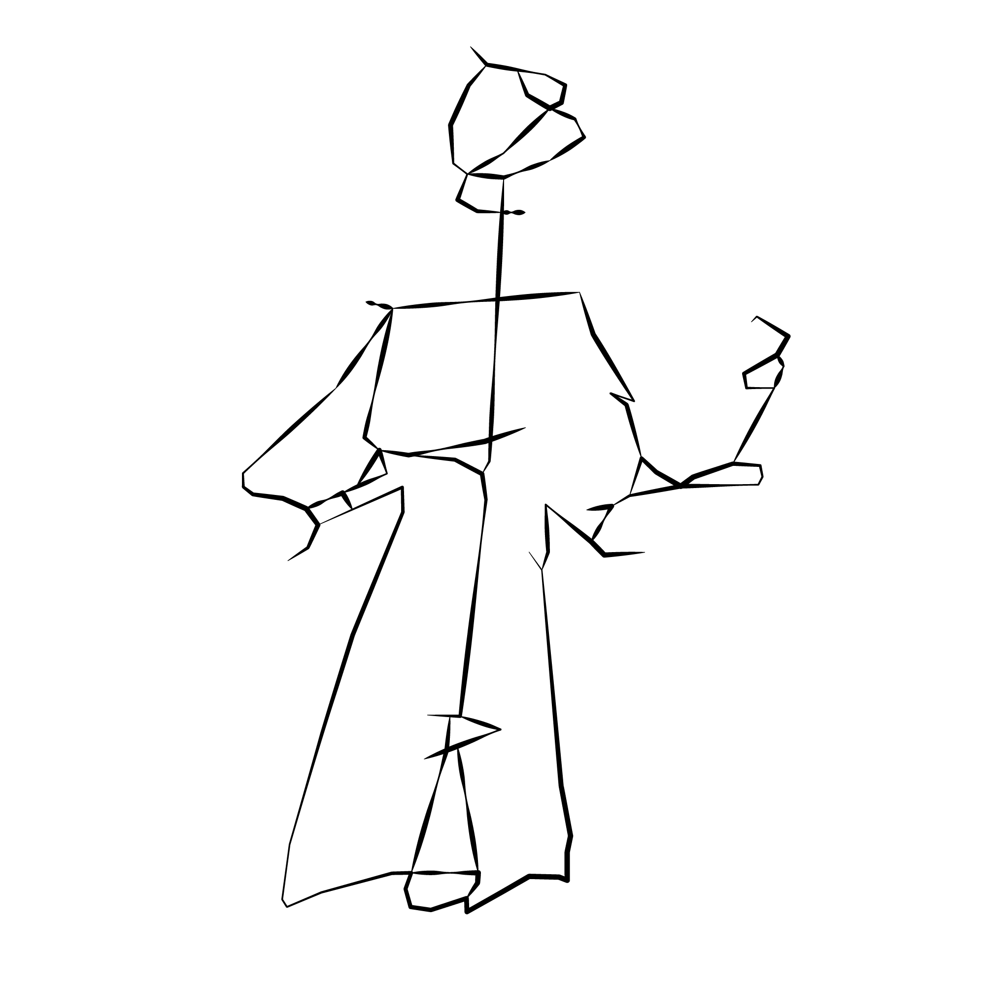 man in trench coat pointing at himself with arm other hand on hip