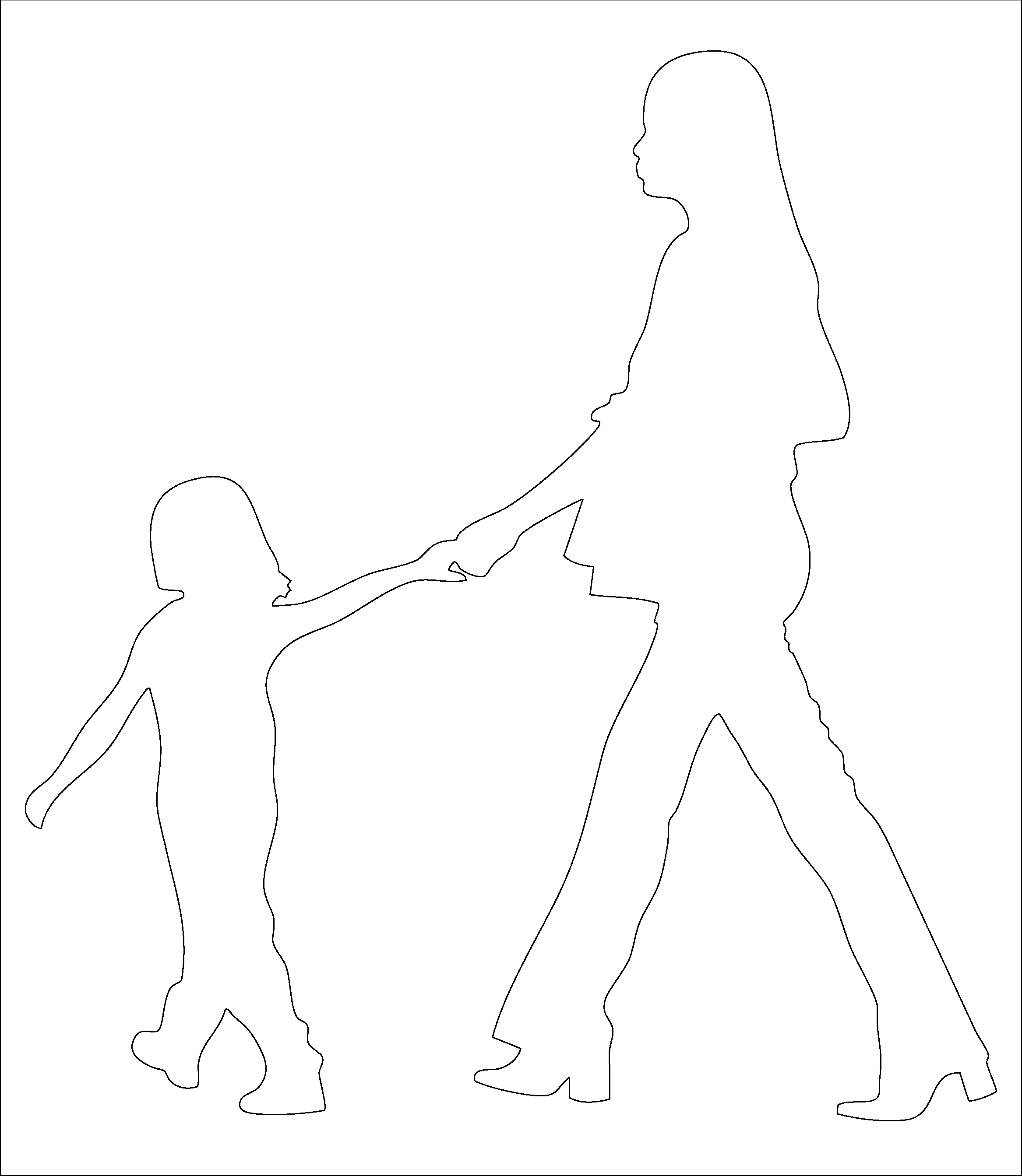 woman and daughter walking