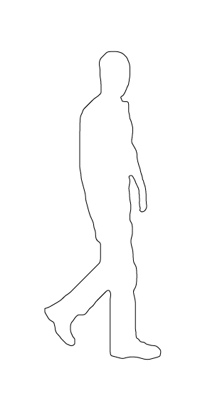 man walking to the right