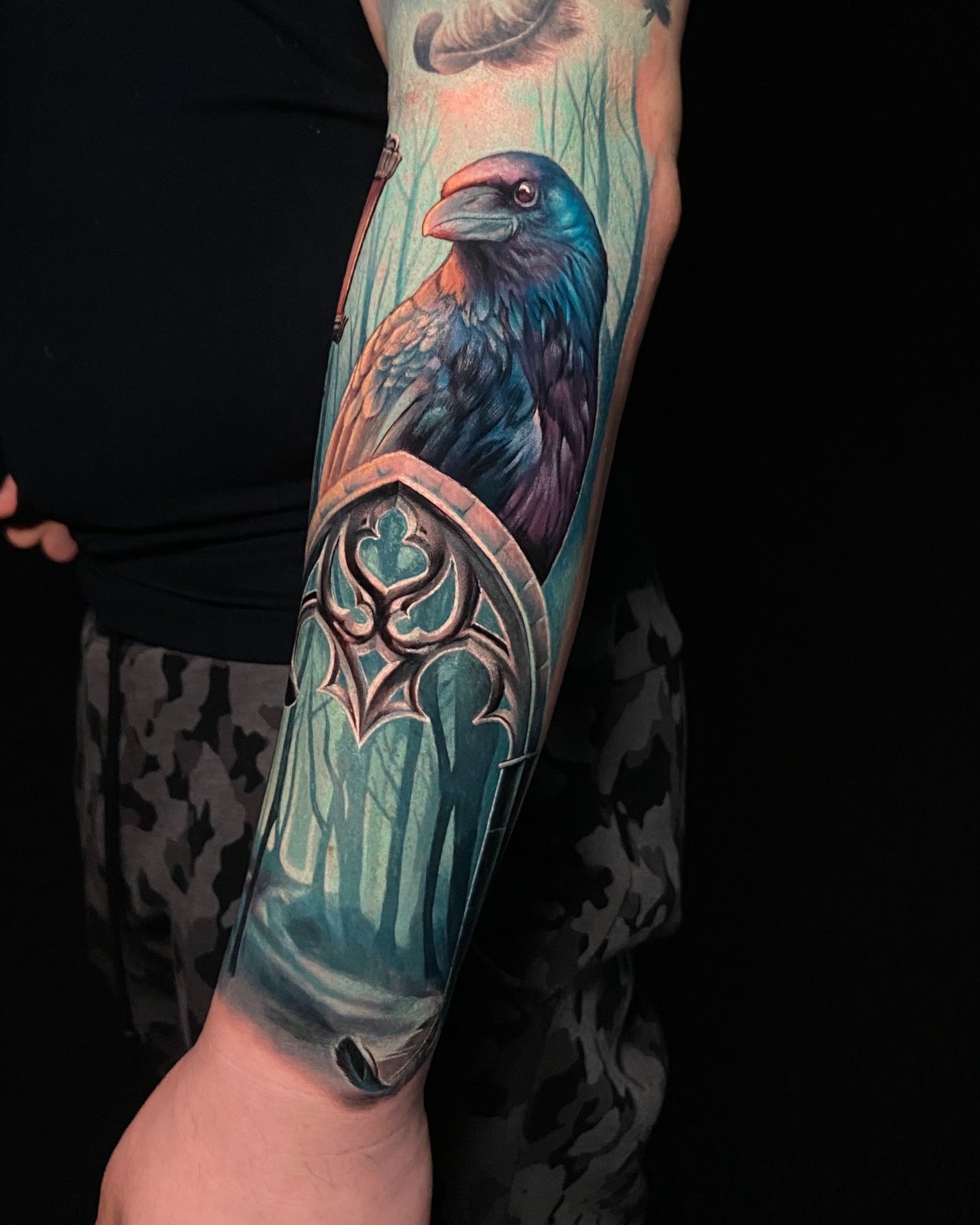 Peacock with cosmic motif