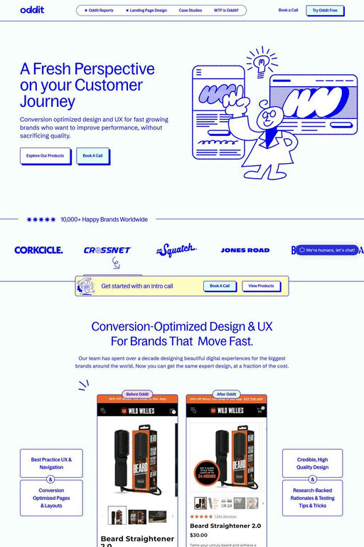 Oddit website screenshot