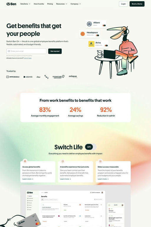 Ben website screenshot