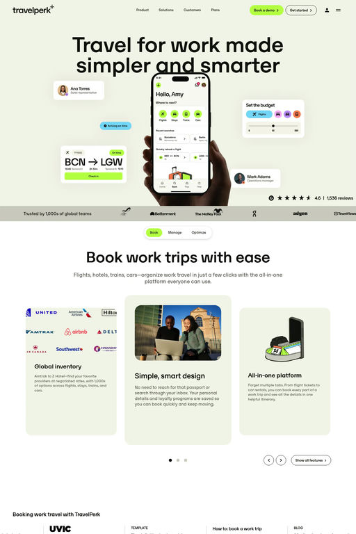 TravelPerk website screenshot