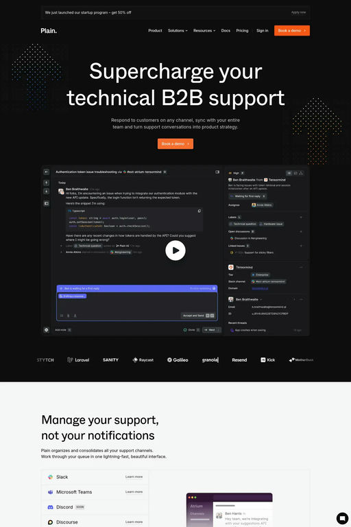 Plain website screenshot