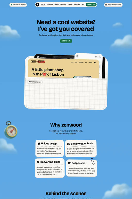 Zenwood Studio website screenshot