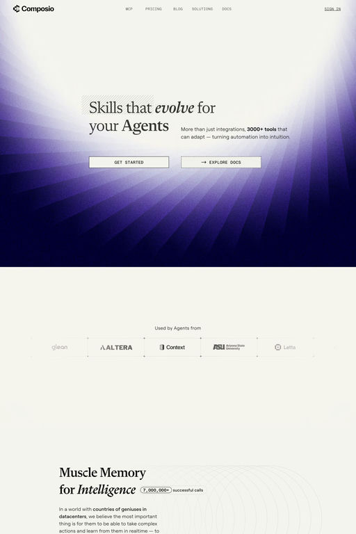 Composio website screenshot