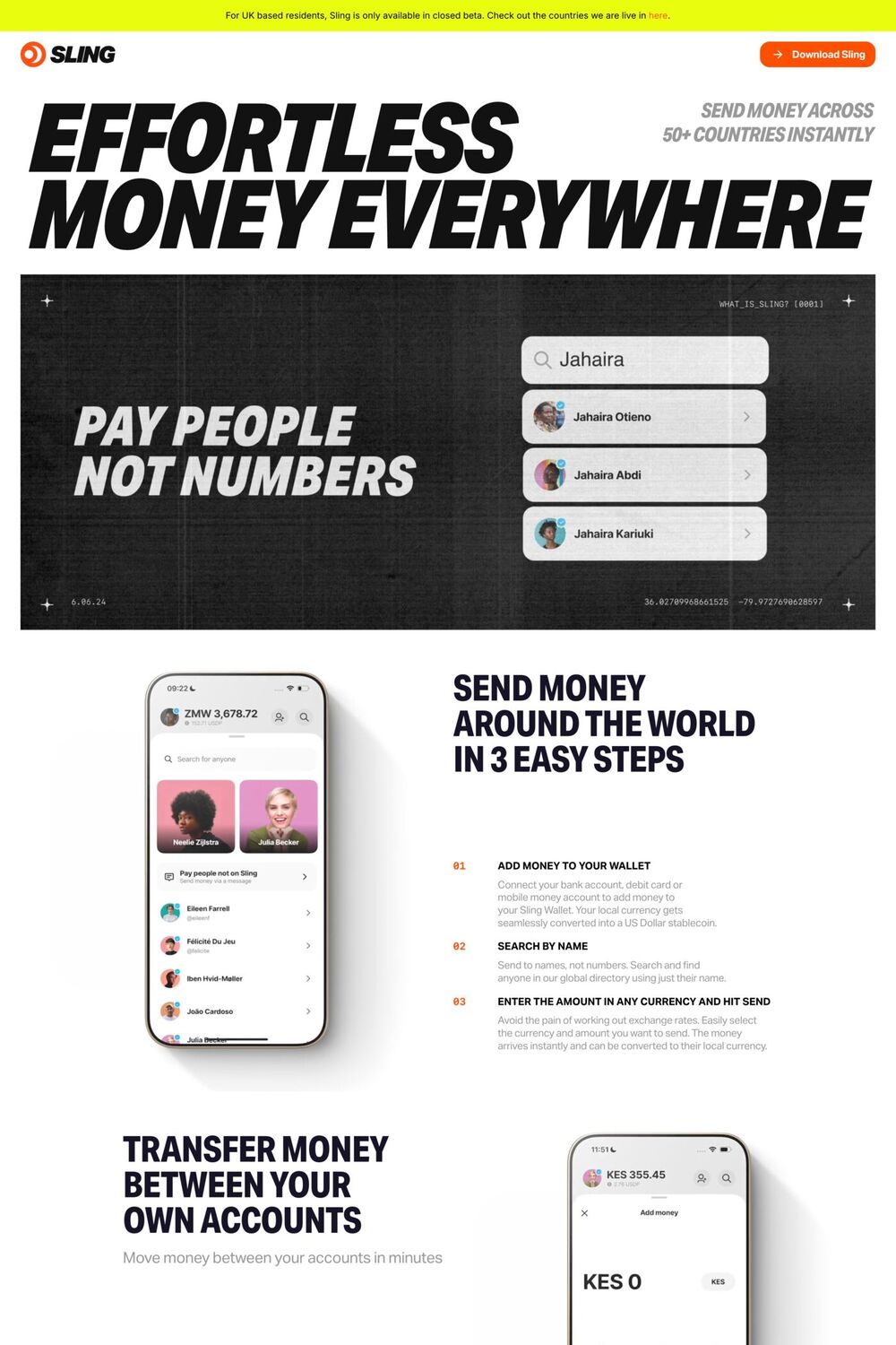 Sling website screenshot