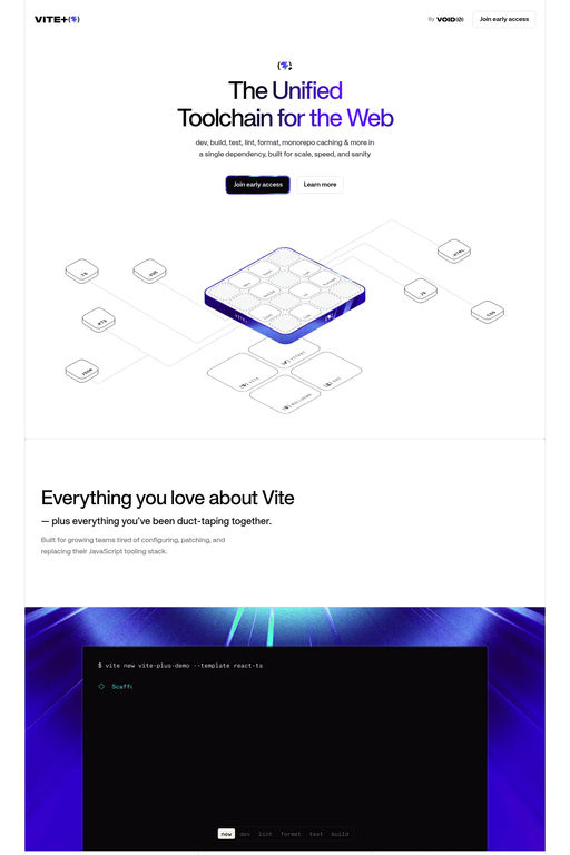 Vite+ website screenshot