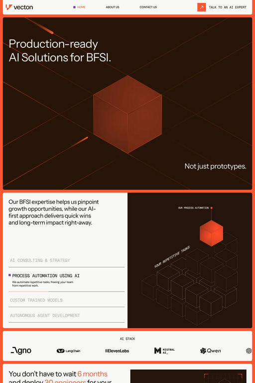 Vecton website screenshot