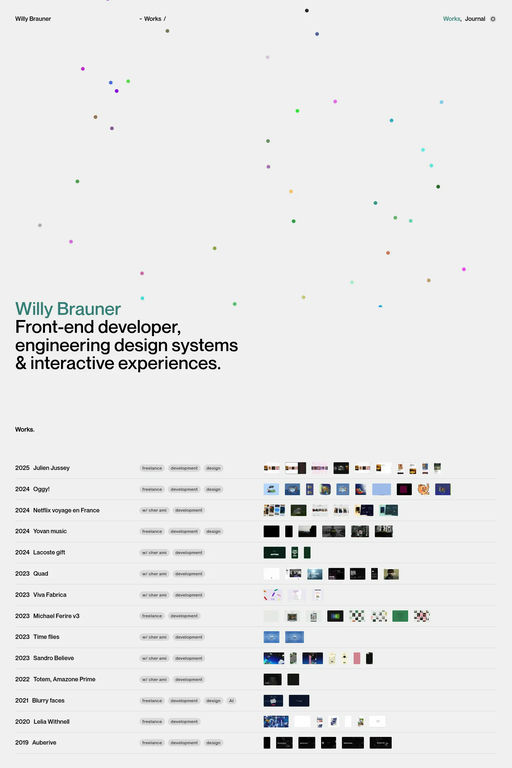 Willy Brauner website screenshot