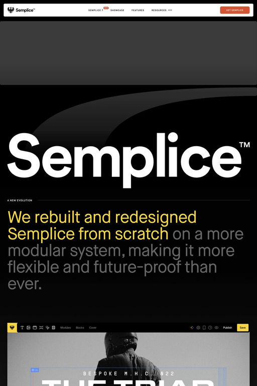 Semplice V7 website screenshot