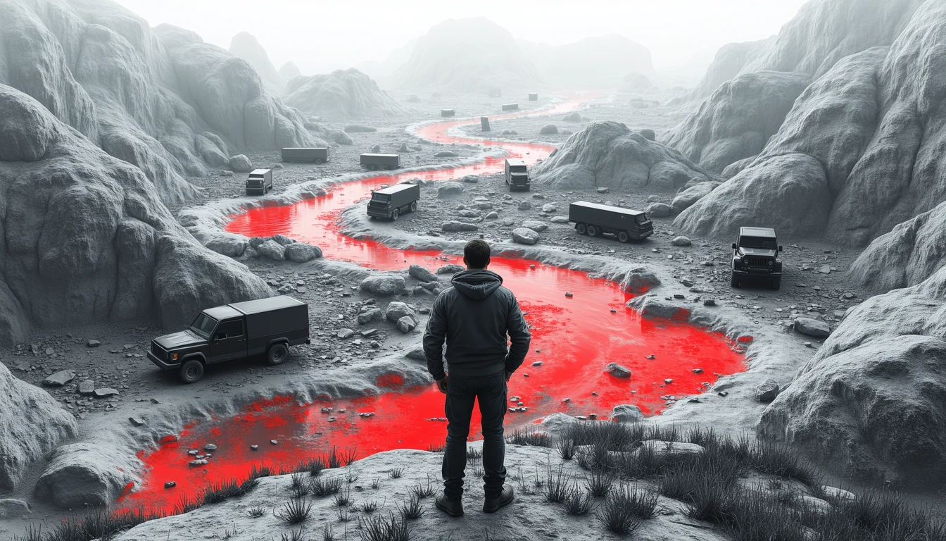 Military logistics expert manipulating complex resource management landscape