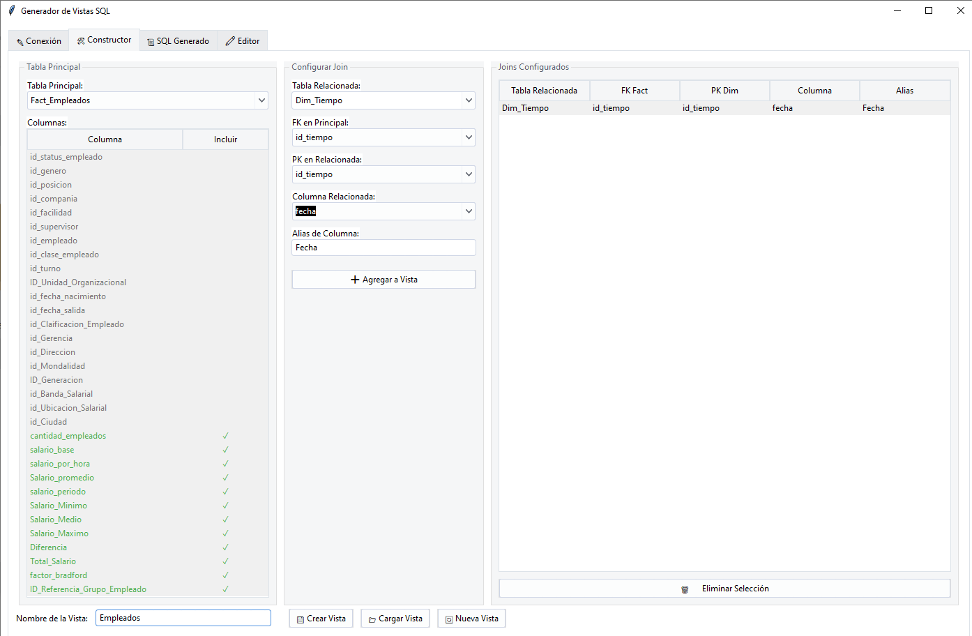 Generador Automático de Vistas SQL