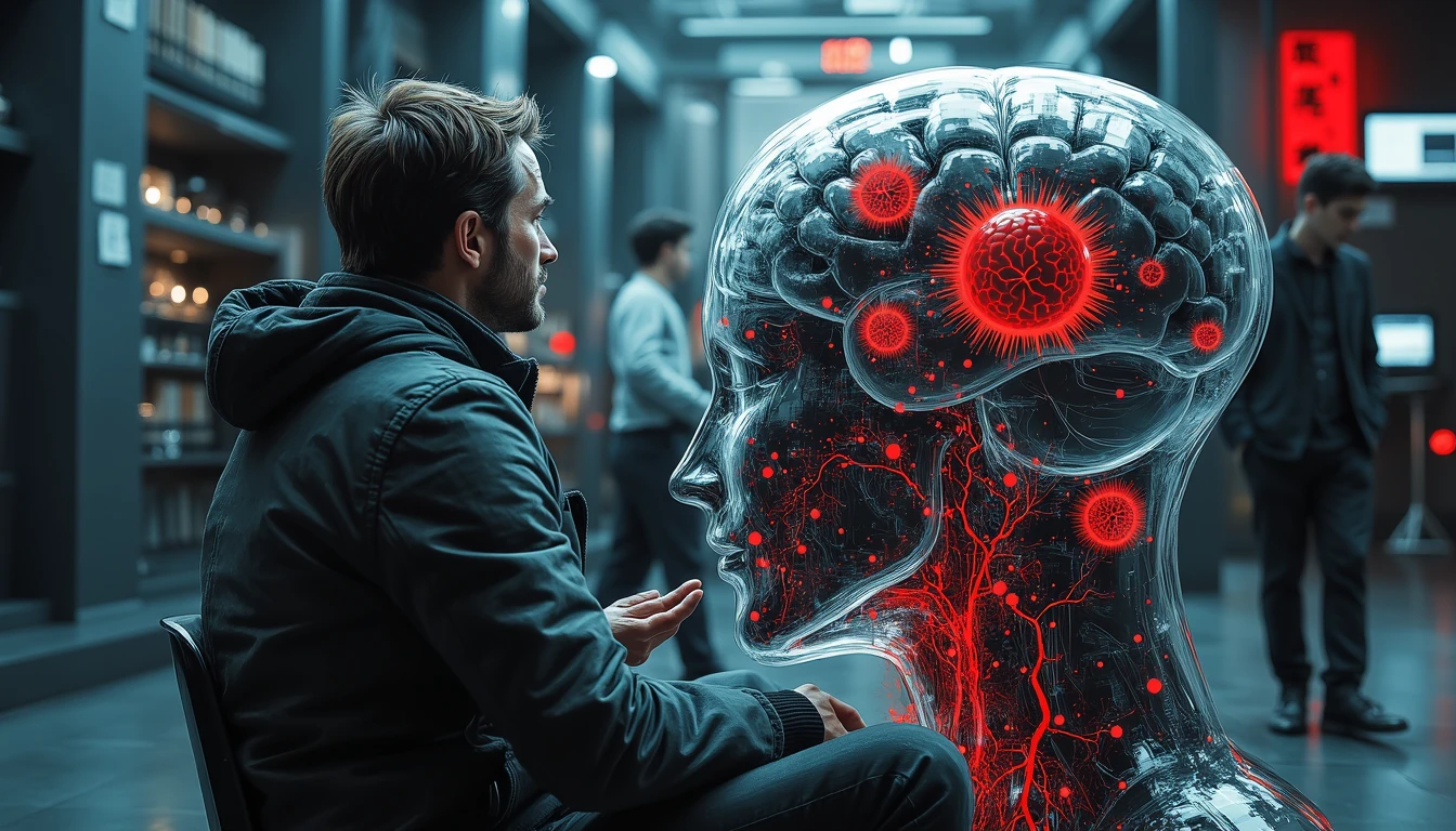 Analyst navigates crisis scenarios within living neural network