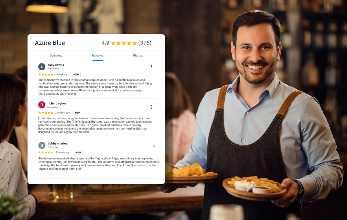 Boost positive Restaurant reviews and rank higher in Google search results