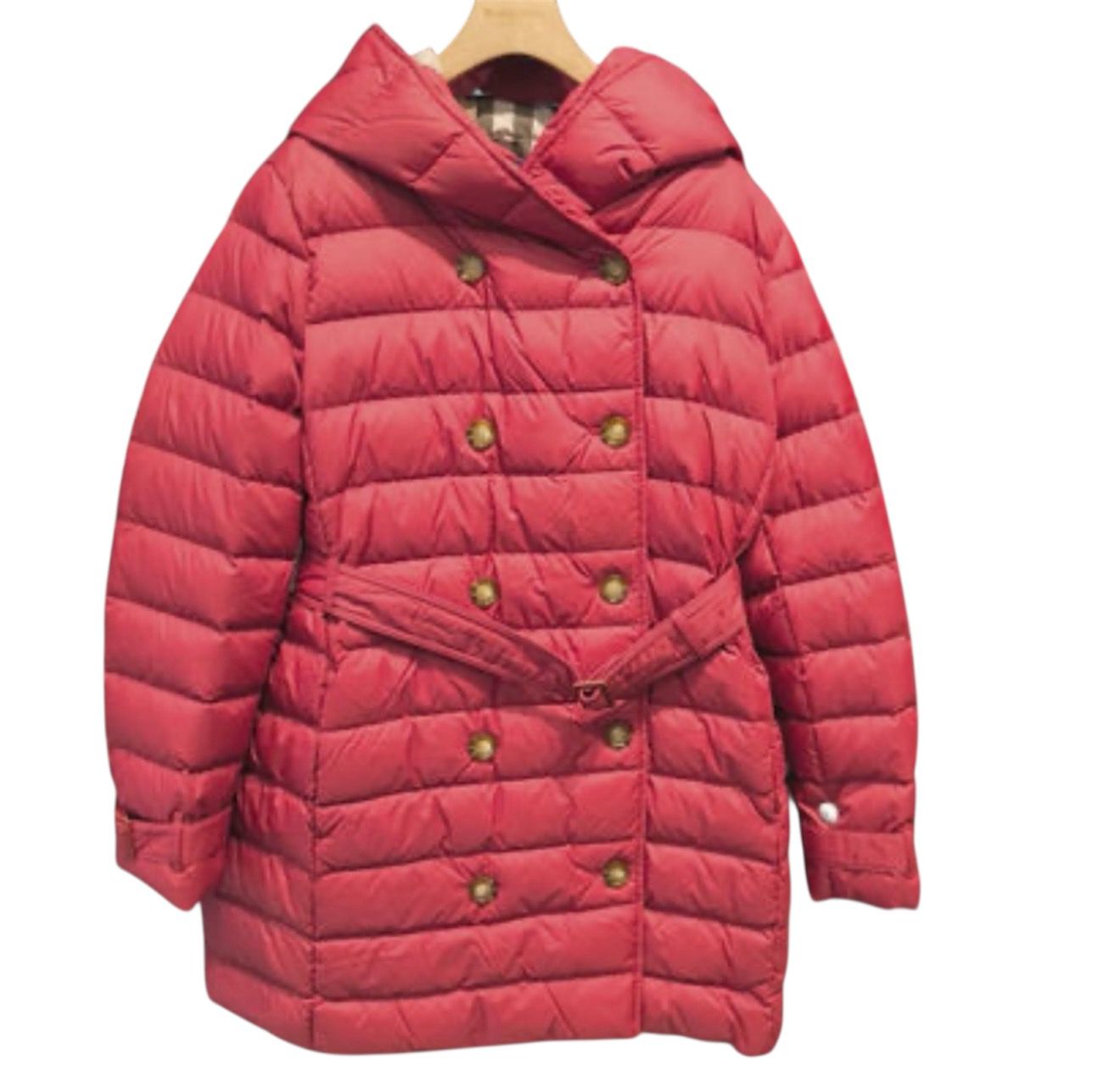 Burberry Quilted Red Double-Breasted Puffer Jacket