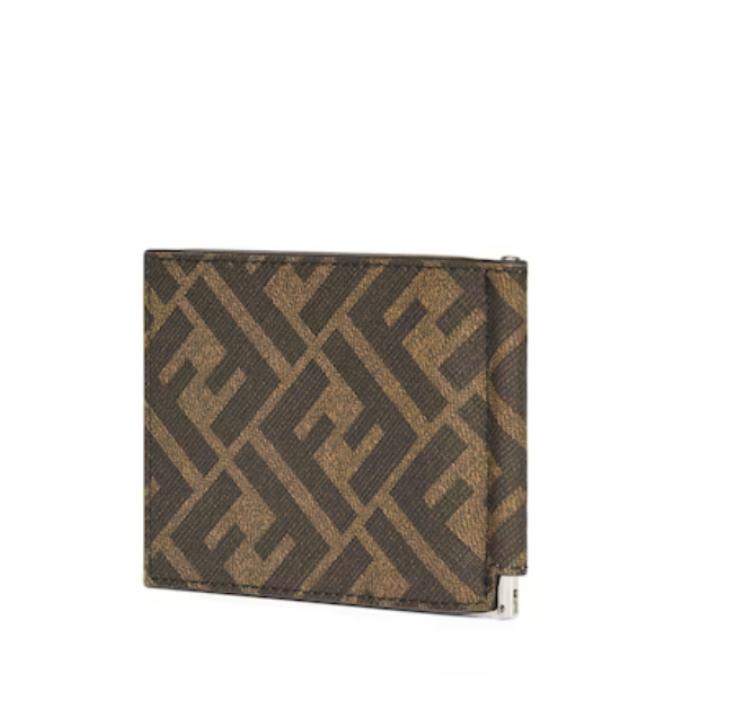 Fendi Brown and Black FF Monogram Bifold Wallet