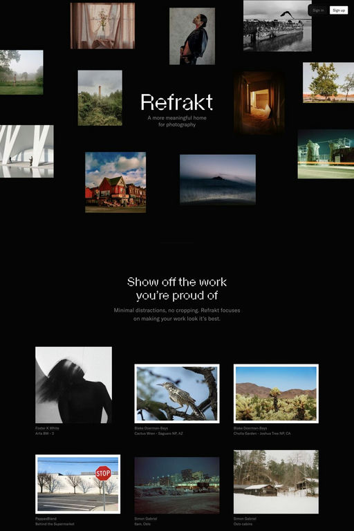 Refrakt website screenshot