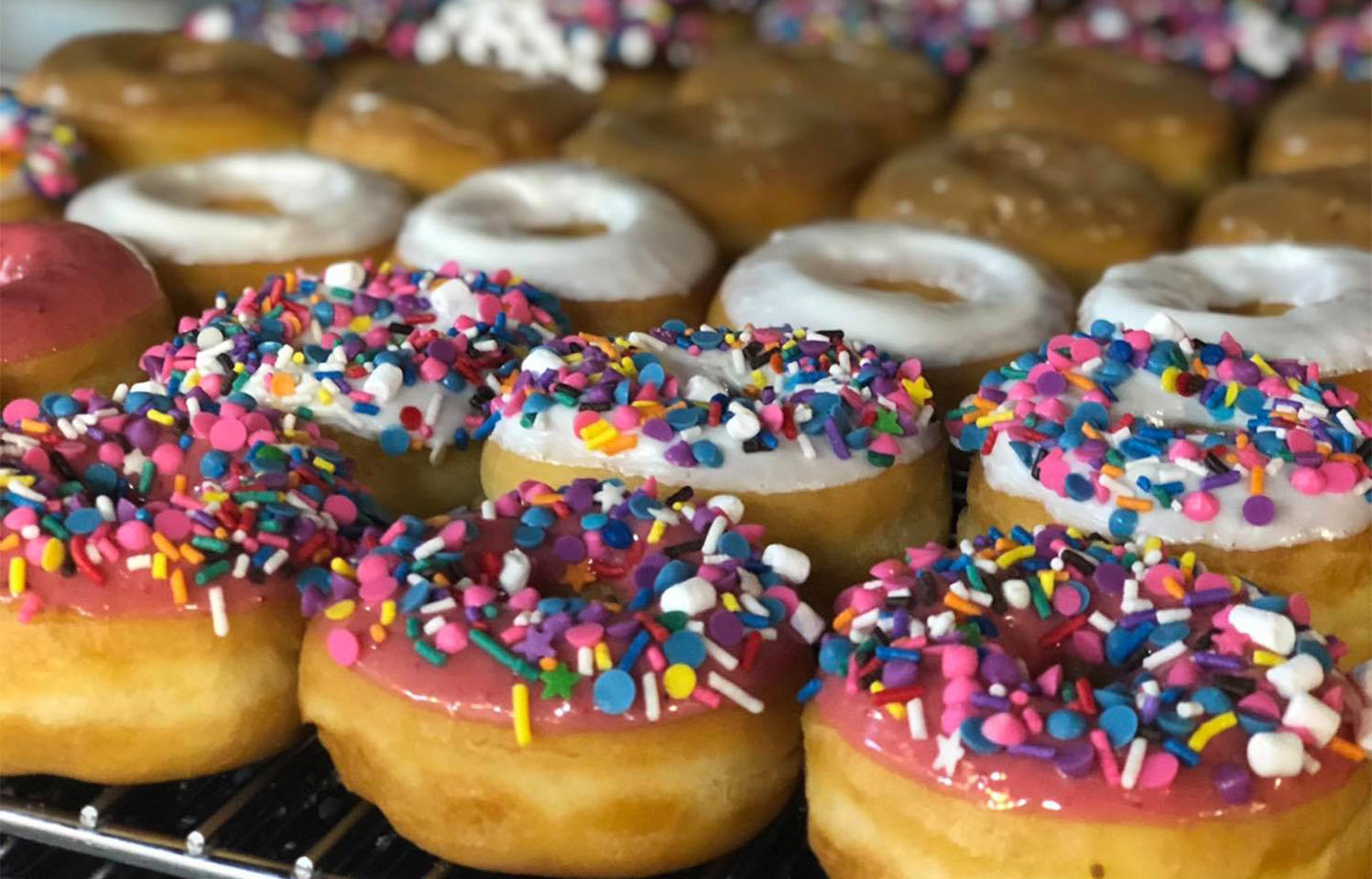 Taste the rainbow with donuts from Ellianna's Donut Shop in Columbia, MO.