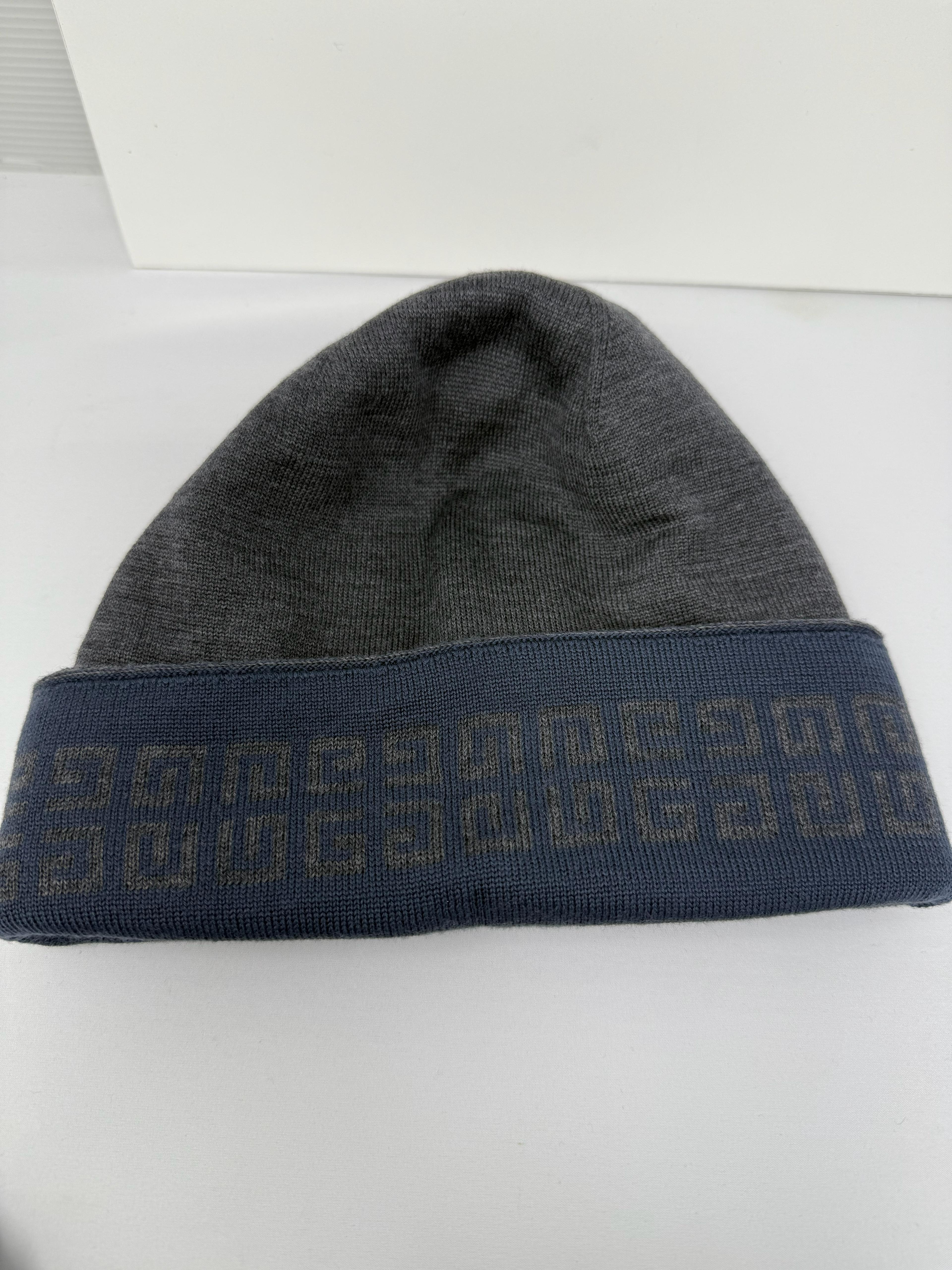 Givenchy Gray Knit Logo Band Beanie