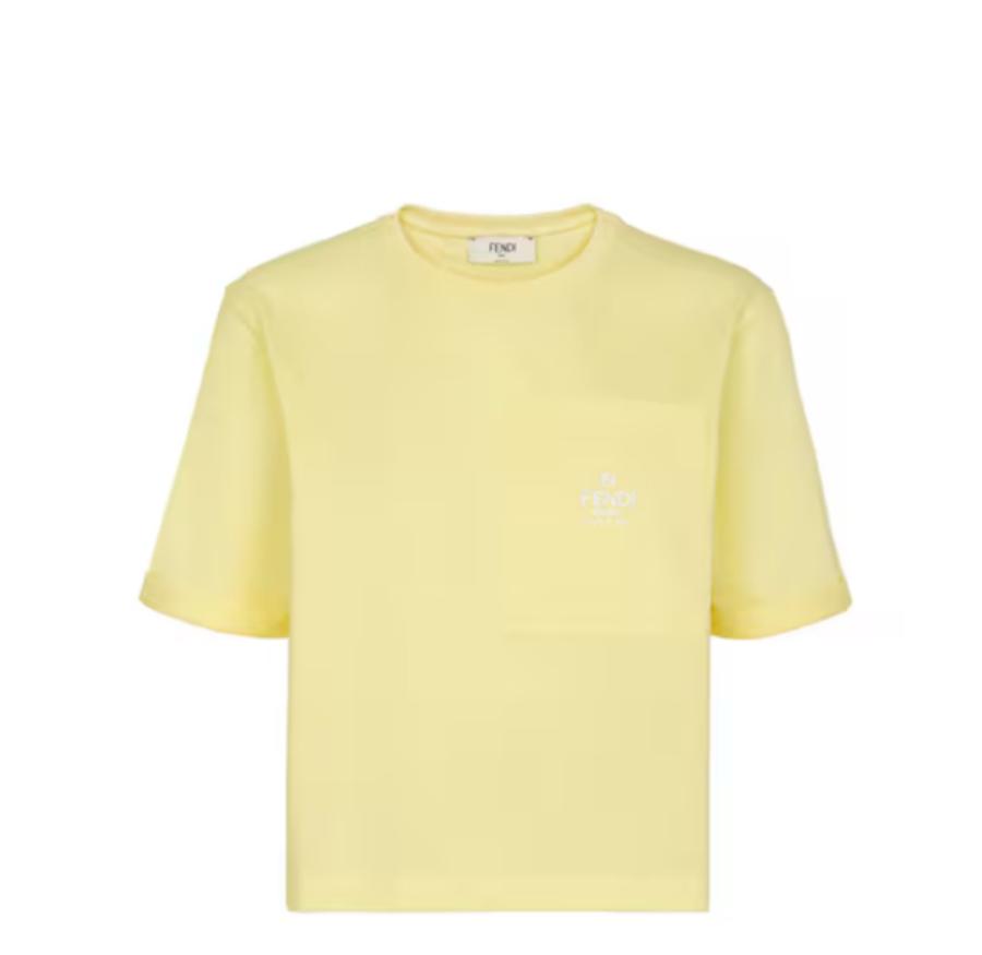Fendi Women’s Cotton Tee – Lemon Yellow