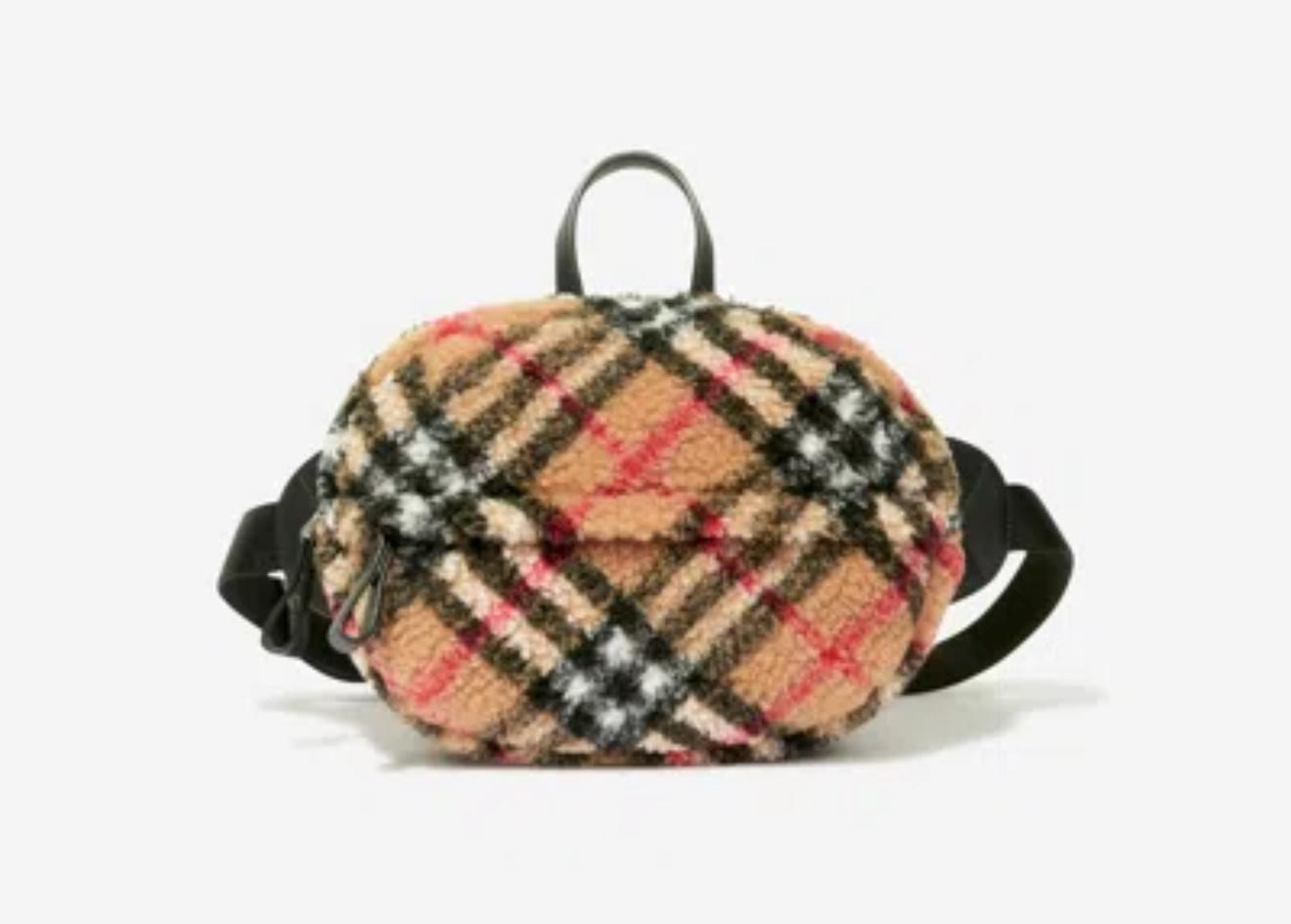 Burberry Kids Shearling Check Belt Bag