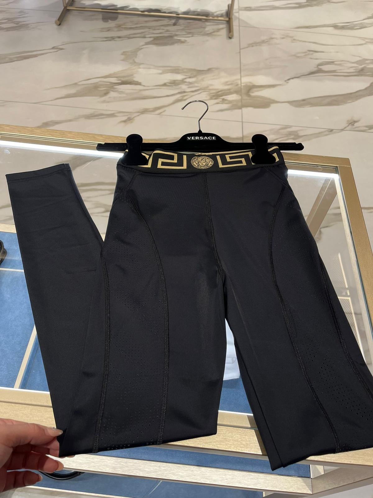 Versace Medusa Greca Waist Leggings – Black
