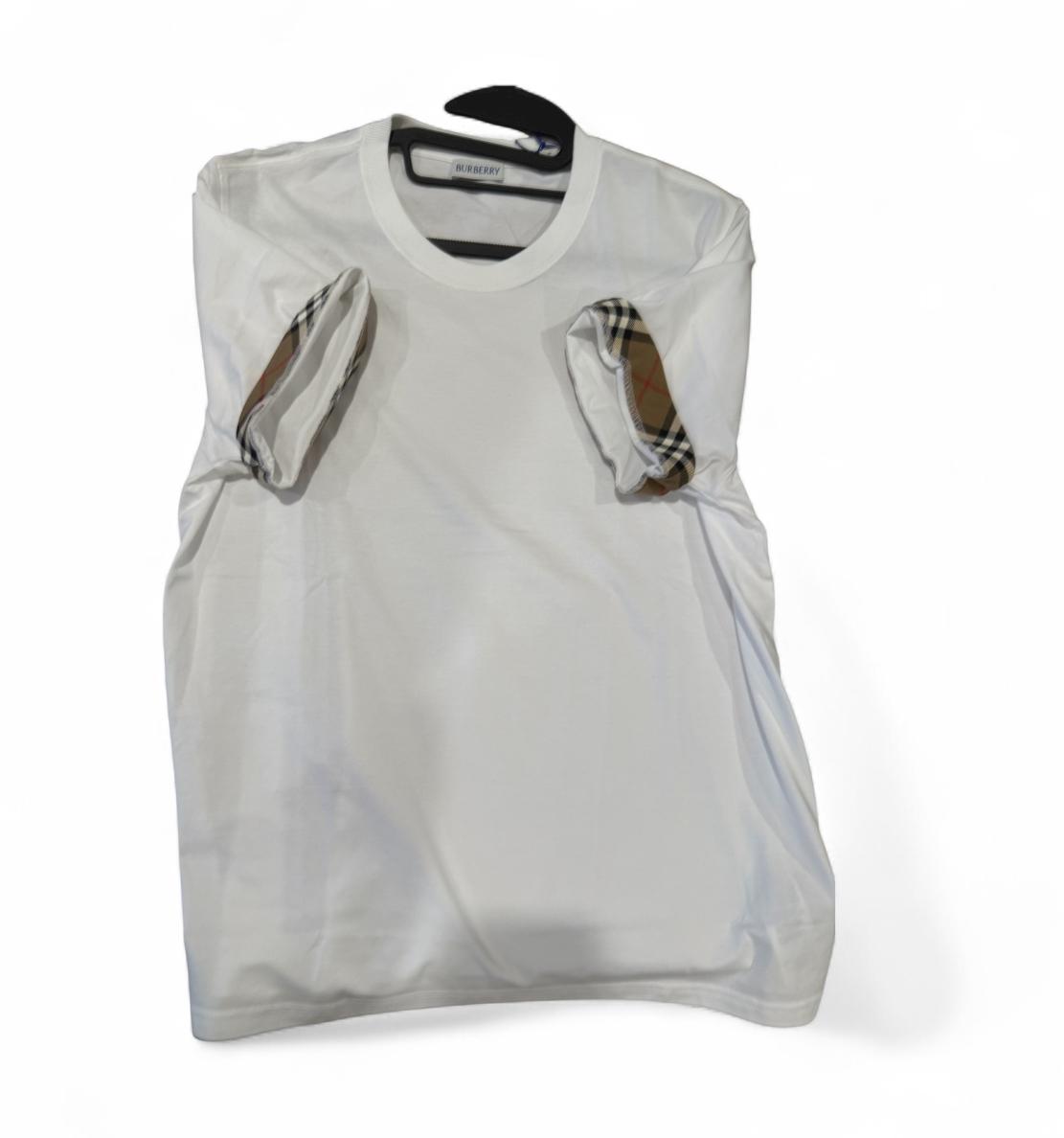 Burberry Women's Vintage Check Trim Tee in White