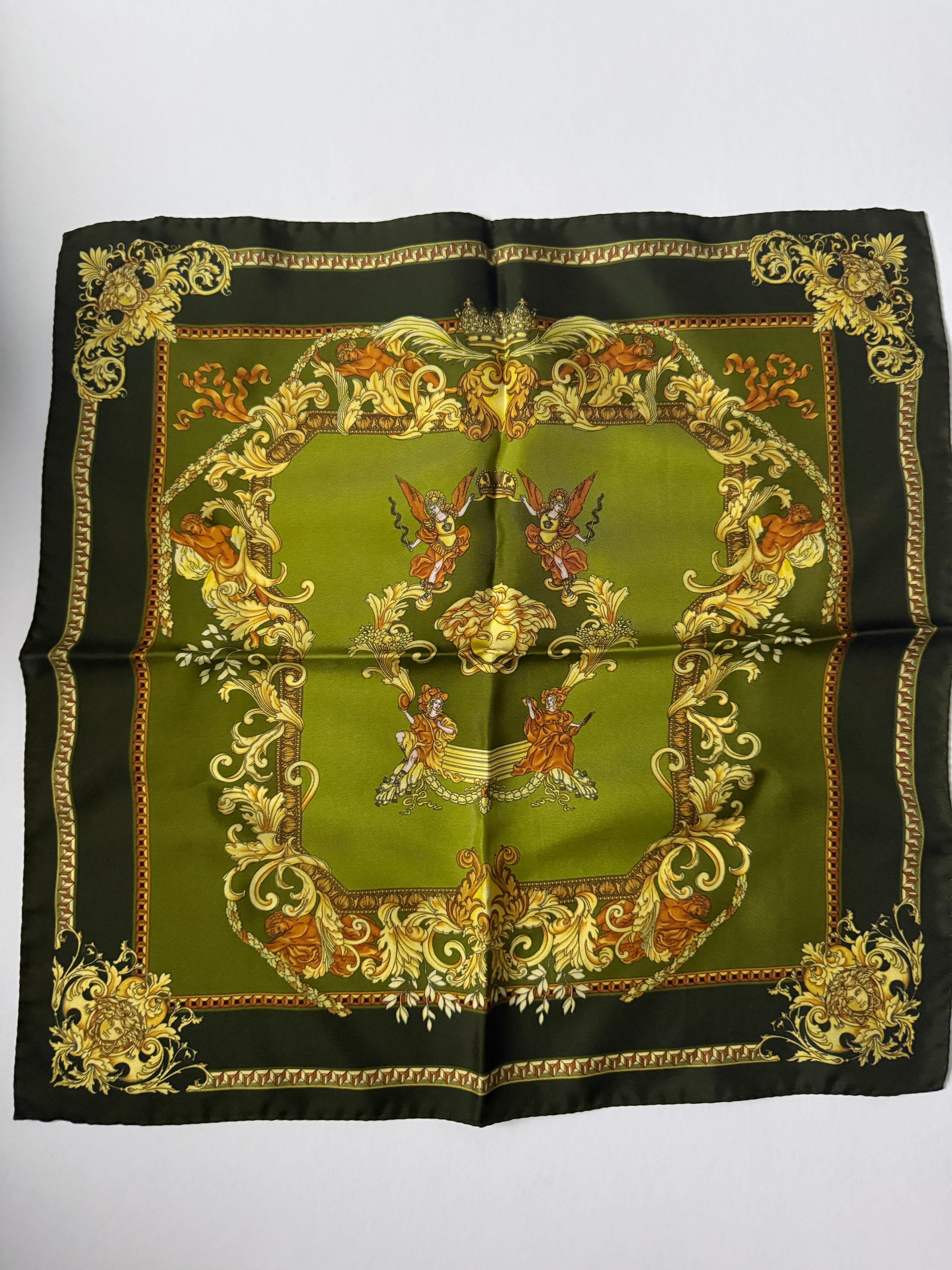 Versace Baroque Medusa Print Silk Scarf