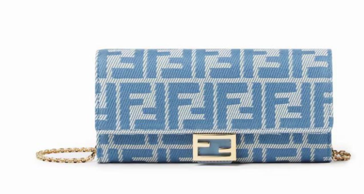 Fendi Denim FF Logo Wallet On Chain