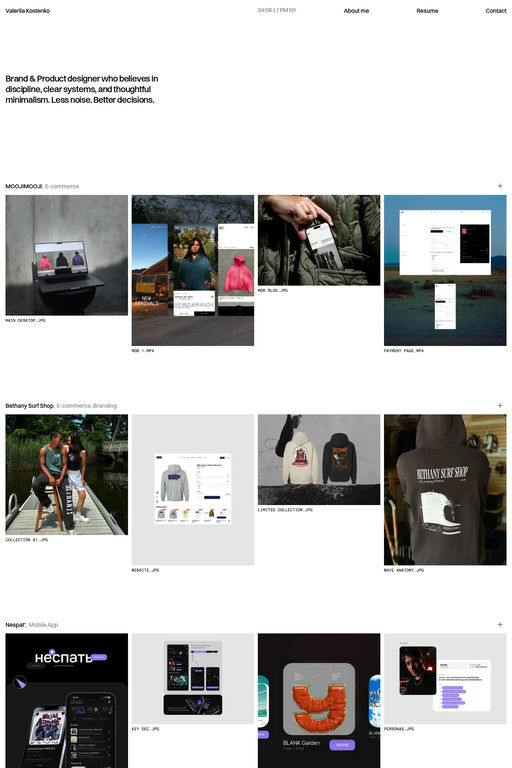 Valeriia Kostenko website screenshot