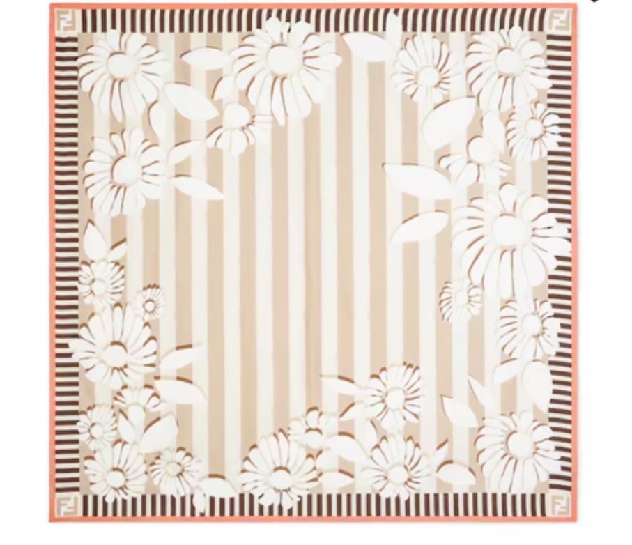 Fendi Women’s Floral Silk Scarf – Rosa Pesca