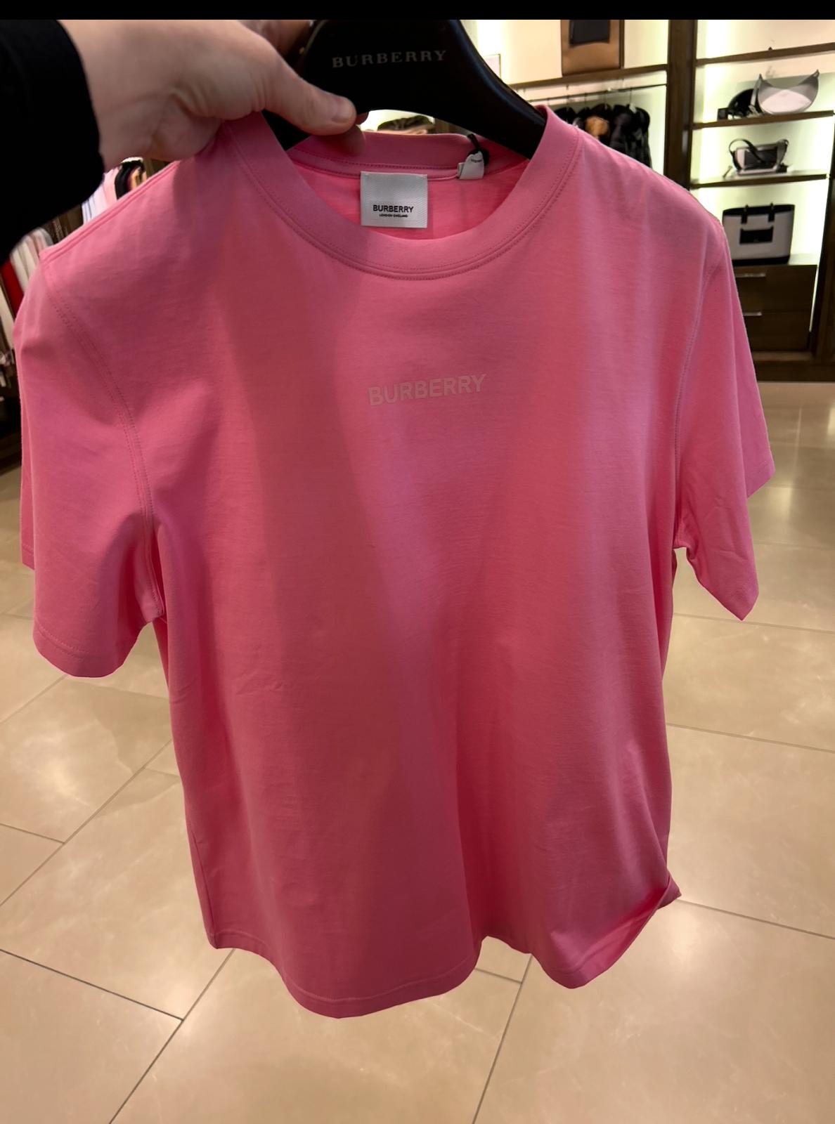Burberry Pink Logo Cotton T-Shirt